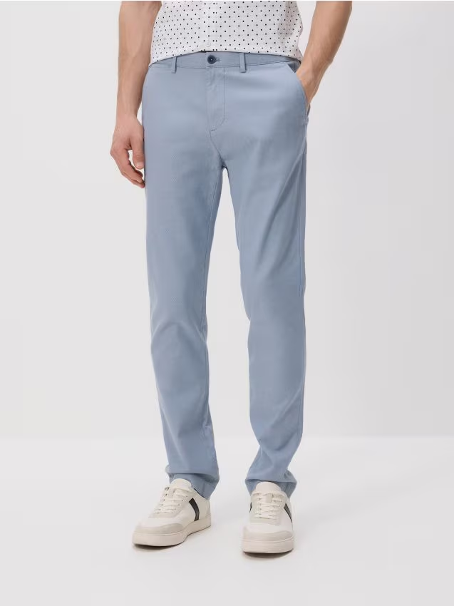 Reserved - Bawełniane spodnie chino slim - niebieski