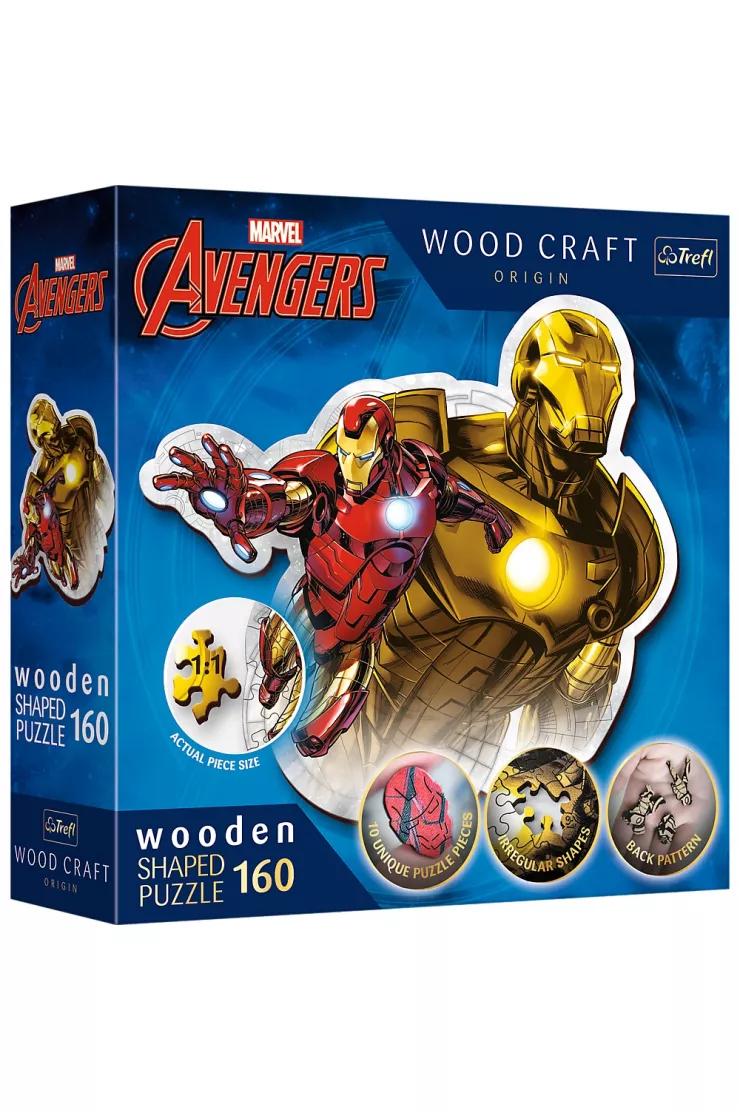 Puzzle drewniane 160 el. Odważny Iron Man