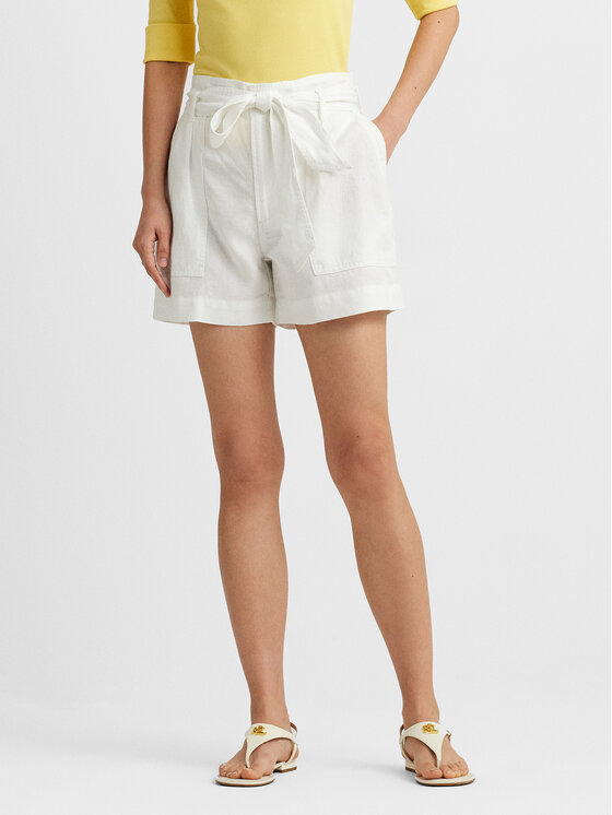 Lauren Ralph Lauren Szorty materiałowe 200862093001 Biały Relaxed Fit