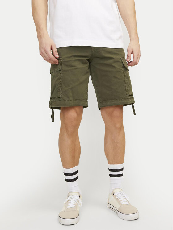 Jack & Jones Szorty materiałowe Cole 12253122 Zielony Loose Fit