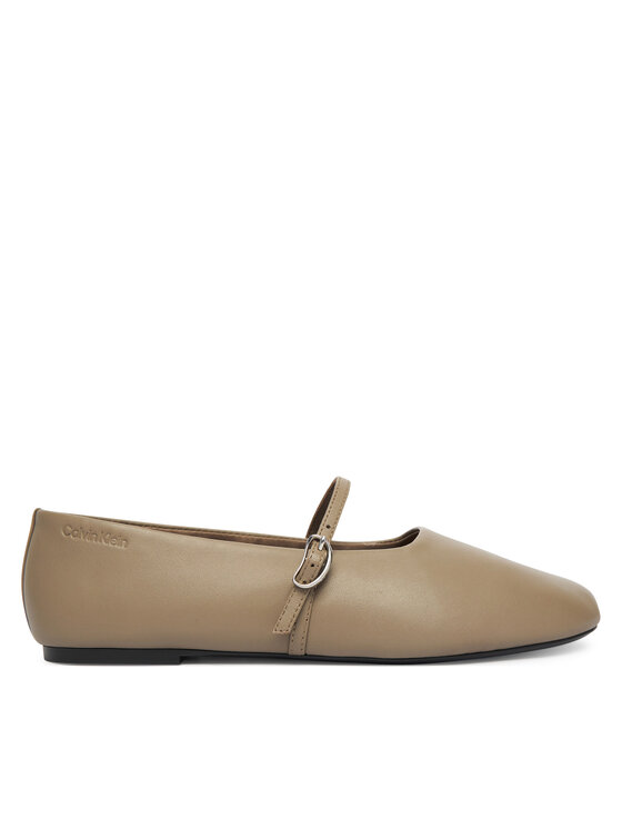 Calvin Klein Baleriny Oblique Ballerina Mj Lth Hdw HW0HW02847 Brązowy