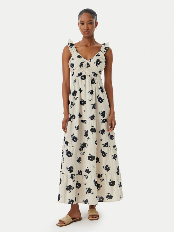 Vero Moda Sukienka letnia Dicthe 10341603 Beżowy Regular Fit