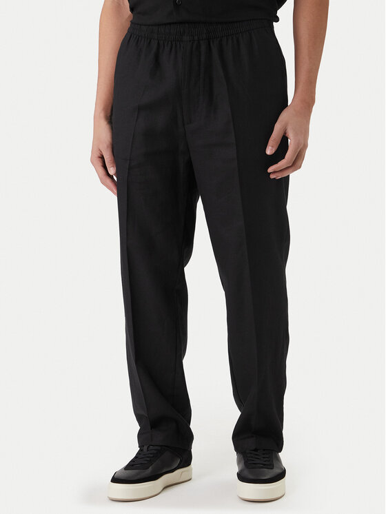 Calvin Klein Spodnie materiałowe LV04LF619G Czarny Straight Fit