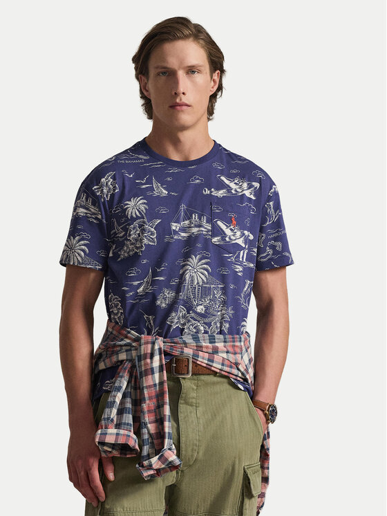 Polo Ralph Lauren T-Shirt 710B16619001 Granatowy Slim Fit