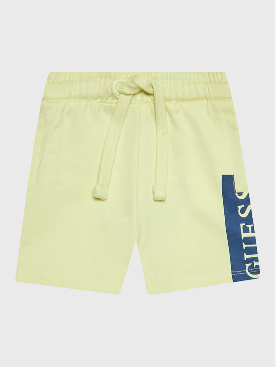 Guess Szorty sportowe N3GD03 KA6R0 Żółty Relaxed Fit
