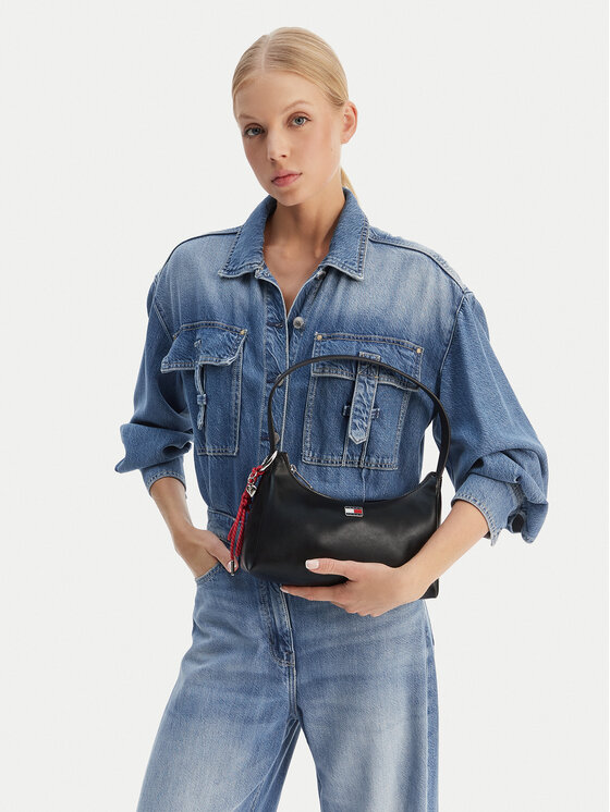 Tommy Jeans Torebka Tjw City Charm Shoulder Bag AW0AW18458 Czarny