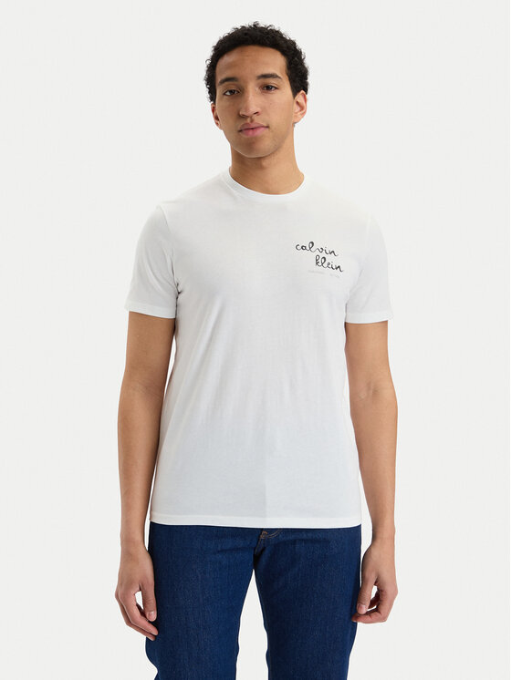 Calvin Klein Jeans T-Shirt LV04RG837G Biały Regular Fit