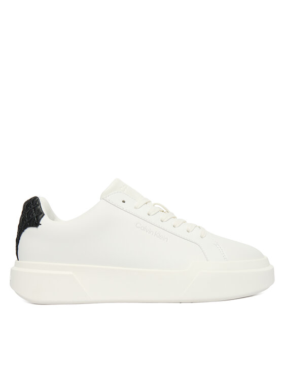 Calvin Klein Sneakersy Chunky Cupsole Laceup Lth Bt Aop YW0YW02036 Biały