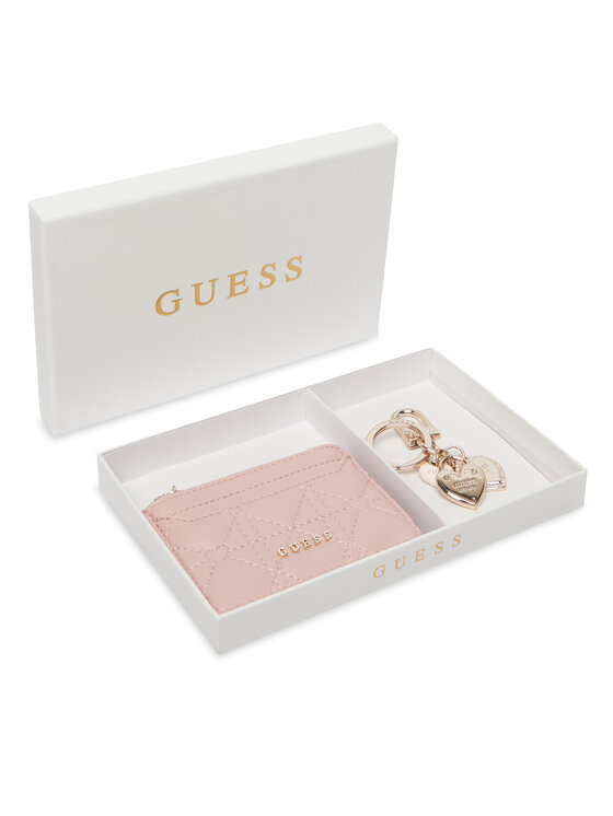 Guess Zestaw etui na karty i brelok GFBOXW P6202 Różowy