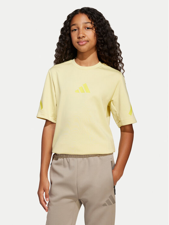 adidas T-Shirt Z.N.E. JD0015 Żółty Loose Fit