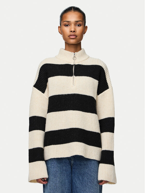Pieces Sweter Nalini 17151182 Beżowy Regular Fit