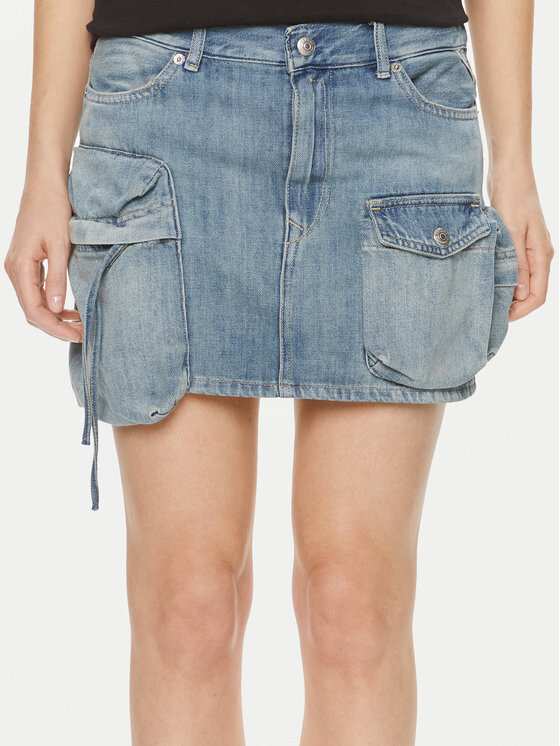 Replay Spódnica jeansowa W9934 .000.794 Niebieski Regular Fit