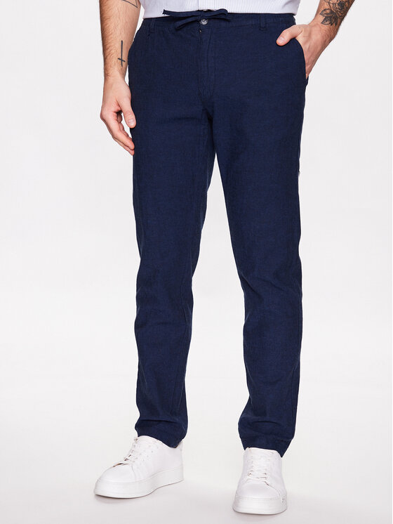 Lindbergh Spodnie materiałowe 30-008003 Niebieski Tapered Fit
