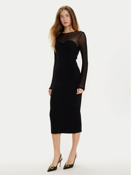 TWINSET Sukienka koktajlowa 242AT3040 Czarny Slim Fit