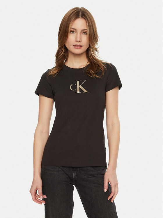 Calvin Klein Jeans T-Shirt Gradient J20J224982 Czarny Slim Fit