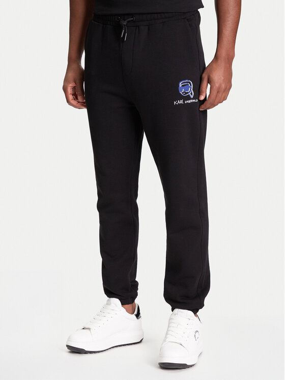 KARL LAGERFELD Spodnie dresowe 705113 553904 Czarny Loose Fit