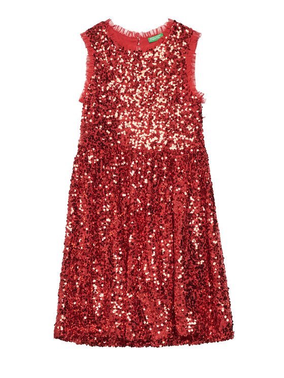 United Colors Of Benetton Sukienka elegancka 48U9CV02Y Czerwony Regular Fit