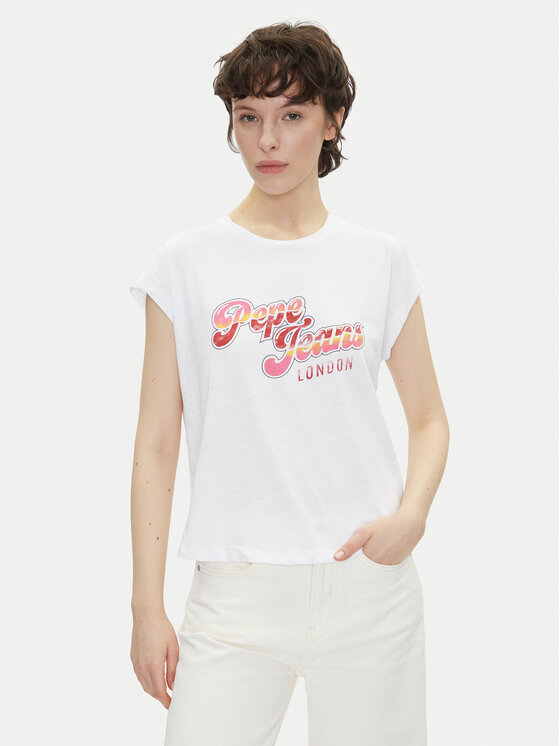 Pepe Jeans T-Shirt Rosalie PL506033 Biały Regular Fit