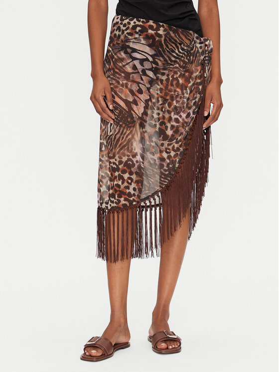 Guess Spódnica midi E5GZ01 WH4T2 Brązowy Regular Fit