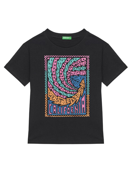 United Colors Of Benetton T-Shirt 3I1XC10P7 Czarny Regular Fit