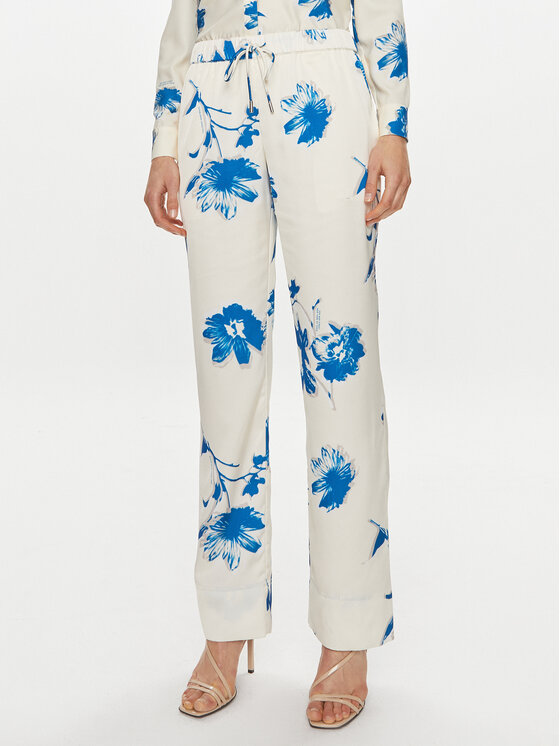 Calvin Klein Spodnie materiałowe K20K206662 Biały Regular Fit