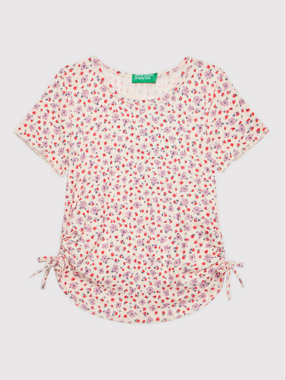 United Colors Of Benetton T-Shirt 3JKNC102M Różowy Slim Fit