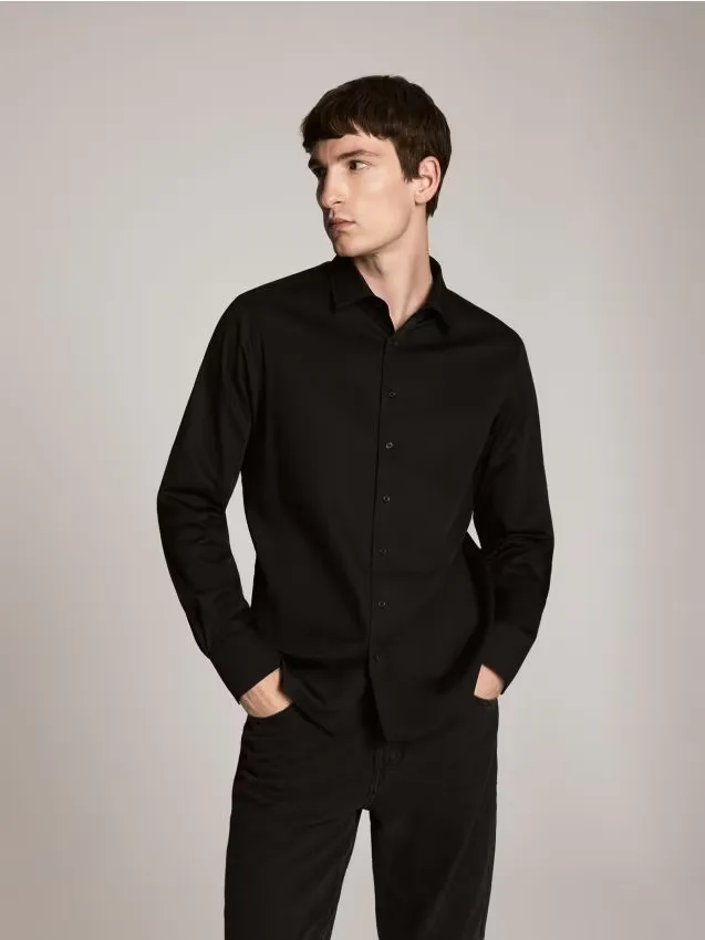 Reserved - Koszula slim fit z bawełną - czarny