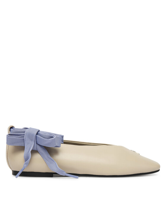 Tommy Jeans Baleriny Tjw Ballerina With Laces EN0EN02939 Écru
