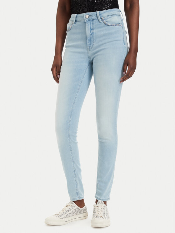 Guess Jeansy W6GA46 D0688 Niebieski Skinny Fit