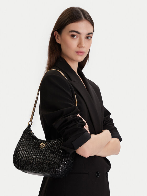 PINKO Torebka Half Moon Mini AI 25-26 PLTT 105916 A2WC Czarny