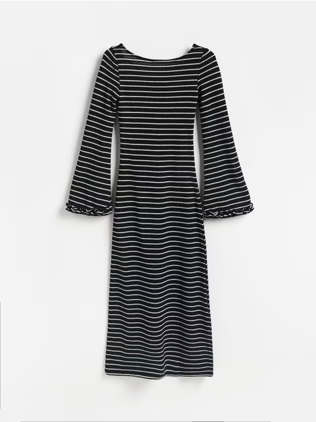 Reserved - Sukienka maxi w paski - czarny