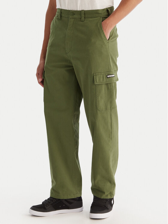 DC Shoes Spodnie cargo Worker Baggy Chino Cargo EDYNP03170 Zielony Relaxed Fit