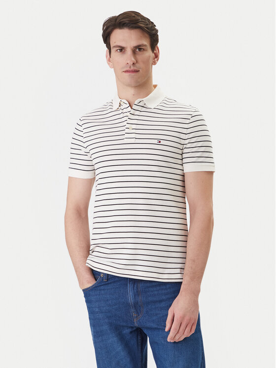 Tommy Hilfiger Polo 1985 MW0MW17771 Beżowy Slim Fit