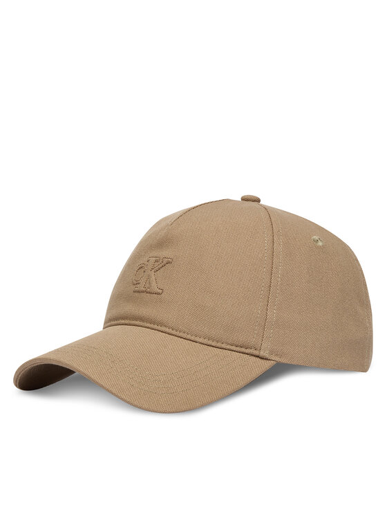 Calvin Klein Czapka z daszkiem Monogram Deboss Canvas Baseball LV04G5027G Beżowy