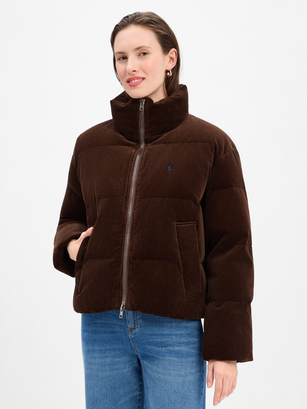 Polo Ralph Lauren Damska kurtka puchowa Kobiety Bawełna brązowy, L