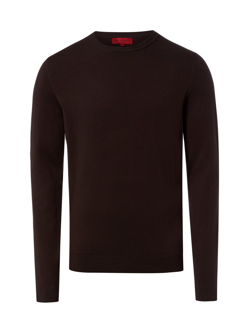 Finshley & Harding Męski sweter z dzianiny Mężczyźni Bawełna brązowy, XL