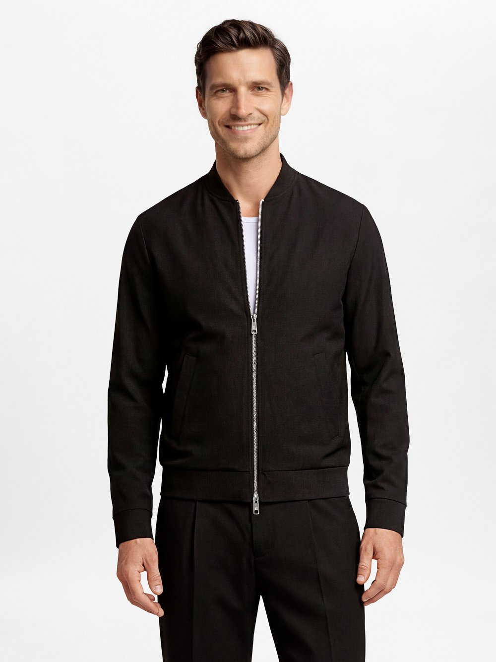 Finshley & Harding London Męska bluza modułowa - Dean Mężczyźni Slim Fit czarny, 52