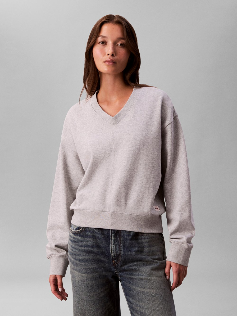 Calvin Klein Jeans Bluza damska Kobiety Bawełna szary, XS
