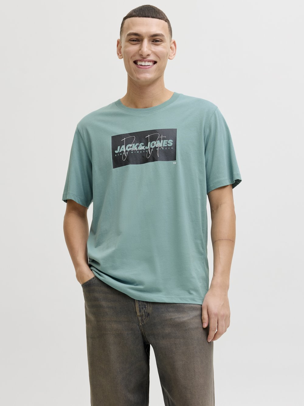 Jack & Jones Koszulka męska Mężczyźni Bawełna zielony, S