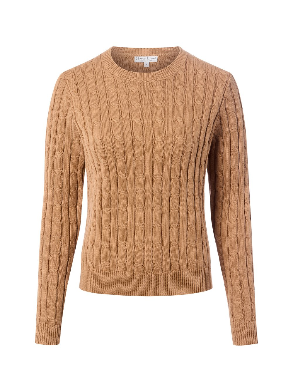 Marie Lund Damski sweter bawełniany Kobiety Bawełna brązowy, S