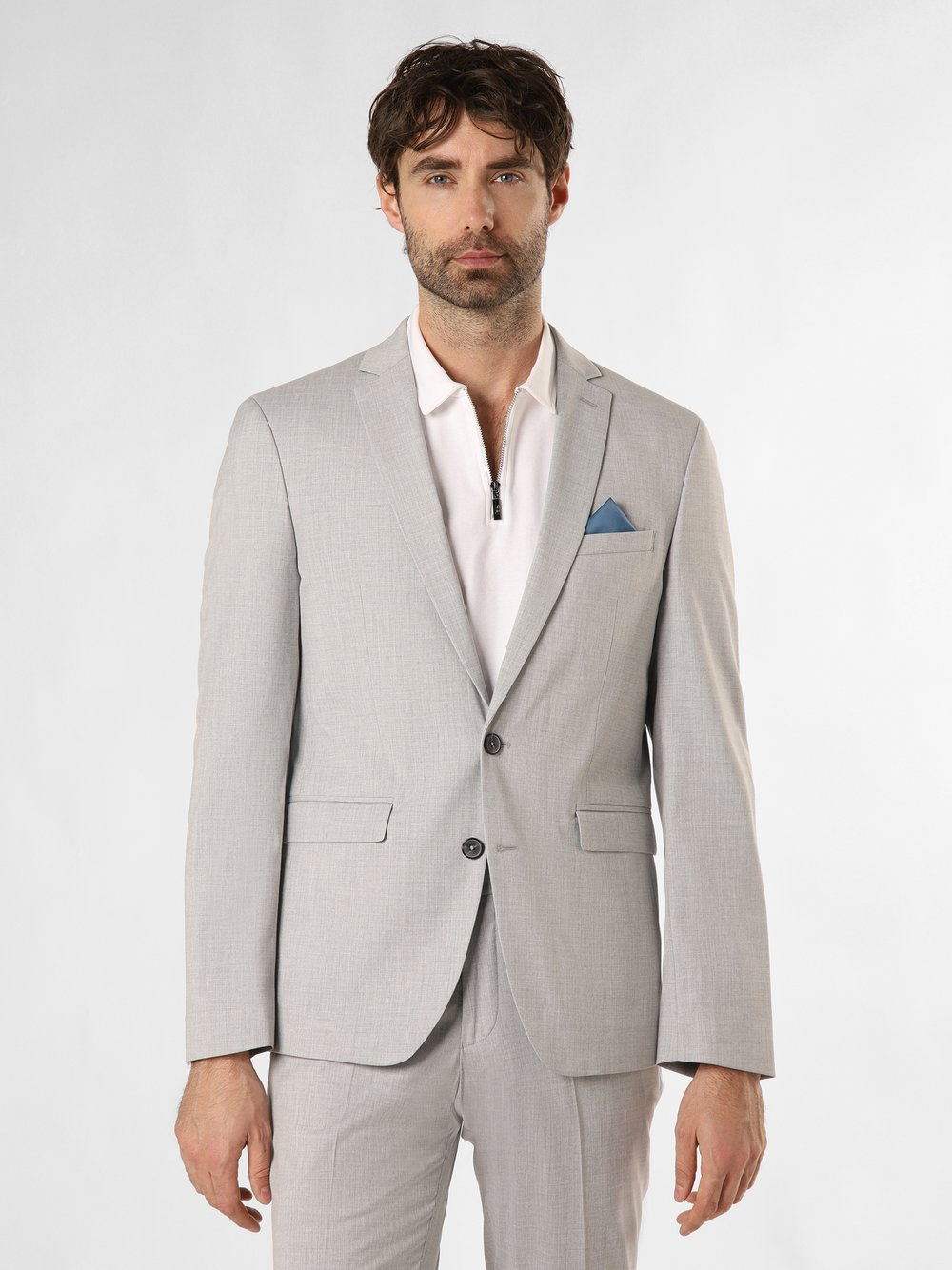 Finshley & Harding Męska kurtka modułowa - Oakland Mężczyźni Slim Fit szary, 50