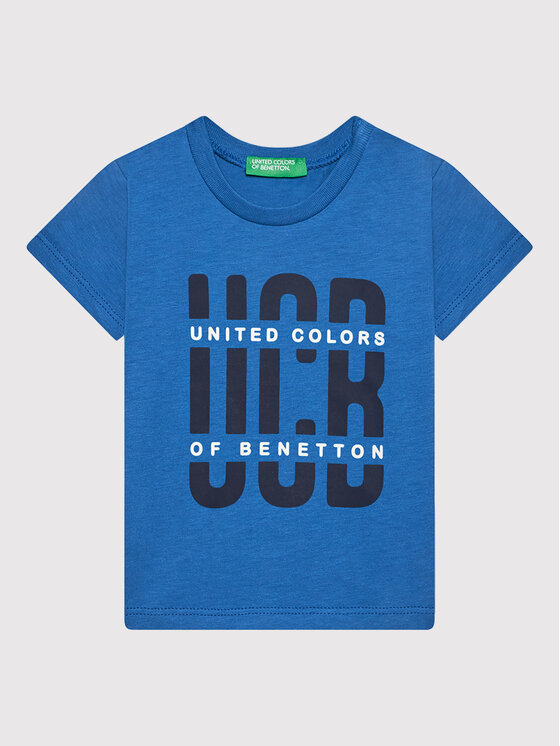 United Colors Of Benetton T-Shirt 3I1XG100G Niebieski Regular Fit