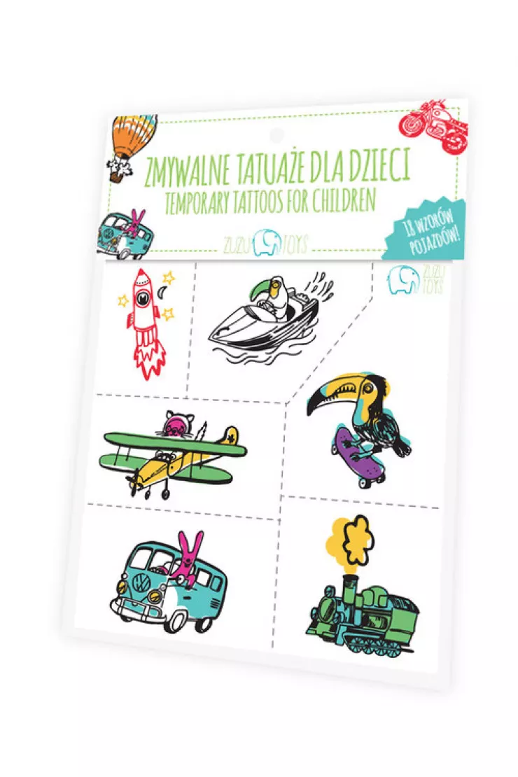 Zmywalne tatuaże dla dzieci - Pojazdy