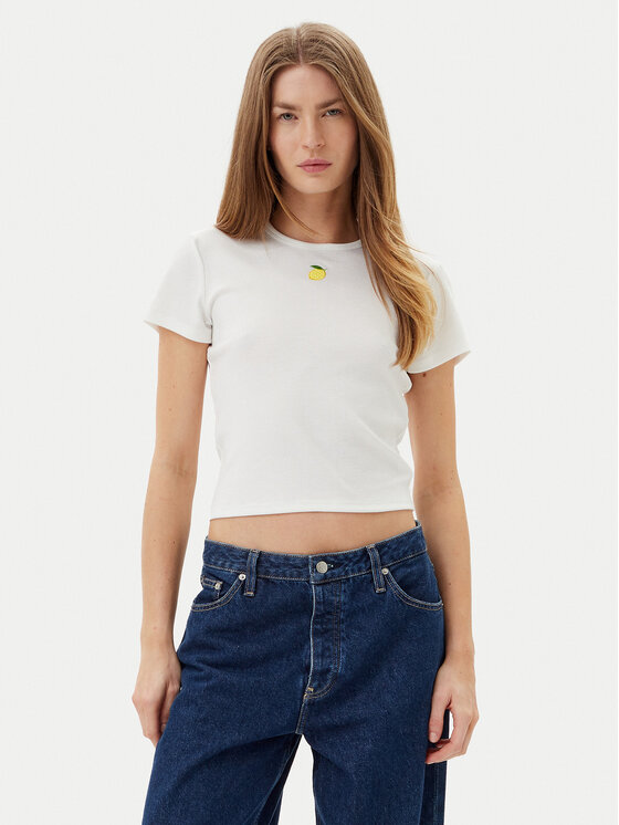 ONLY T-Shirt Daniella 15350554 Biały Slim Fit