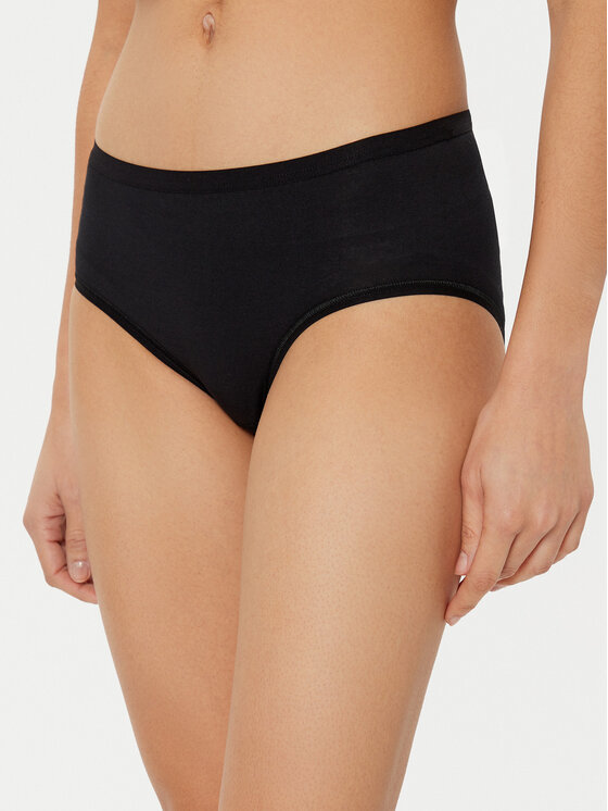 Triumph Komplet fig klasycznych z wysokim stanem Sense Of Cotton 10225046 Czarny