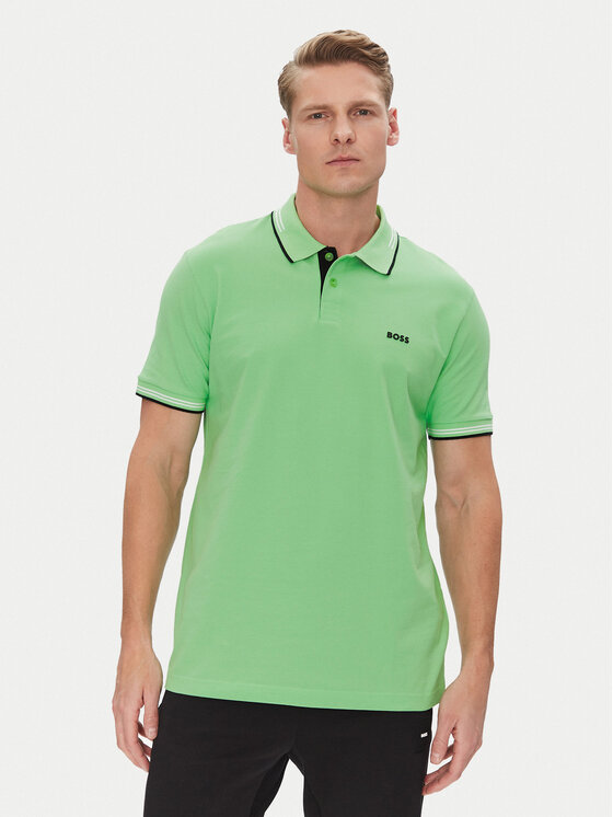 BOSS Polo Paul 50506193 Zielony Slim Fit