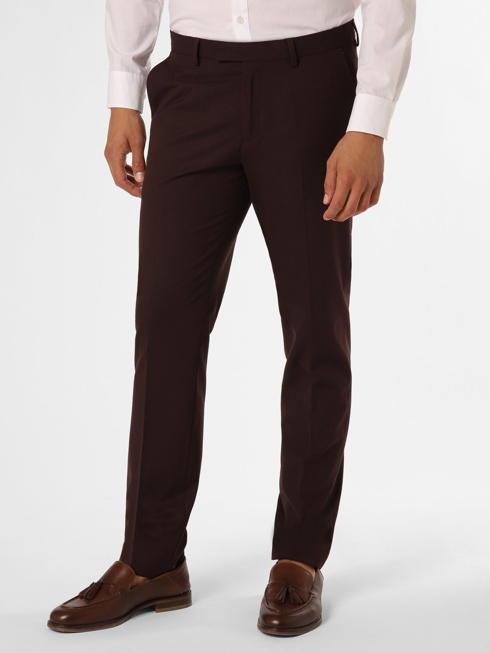 Finshley & Harding Męskie spodnie od garnituru modułowego Mężczyźni Slim Fit lila|czerwony, 102