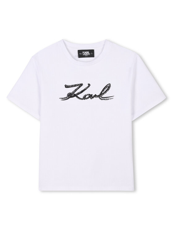 Karl Lagerfeld Kids T-Shirt Z30485 S Biały Regular Fit