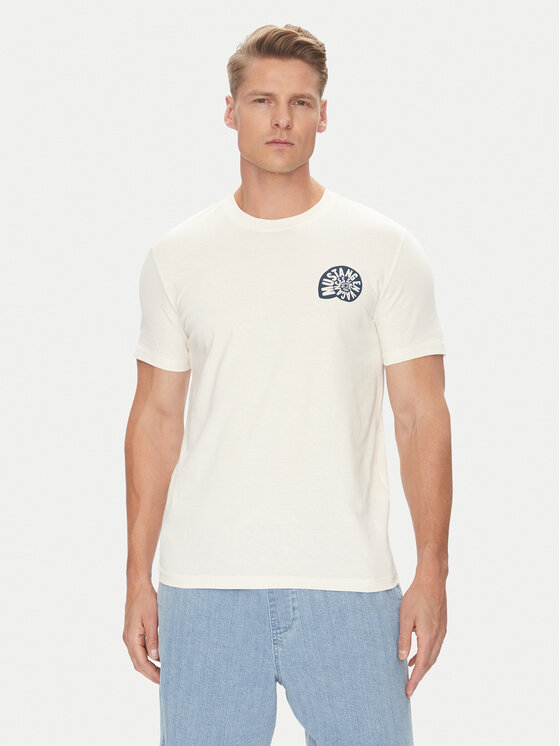 Mustang T-Shirt Austin 1016489 Écru Regular Fit