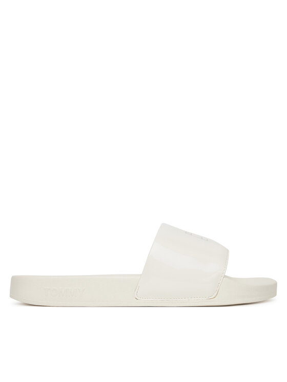 Tommy Jeans Klapki Flag Pool Slide Patent EN0EN02901 Biały